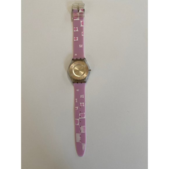 Swatch Watch Marble Time Pink Slim Skin Classic SKF315 Vintage 2002 Works well! - Picture 8 of 14